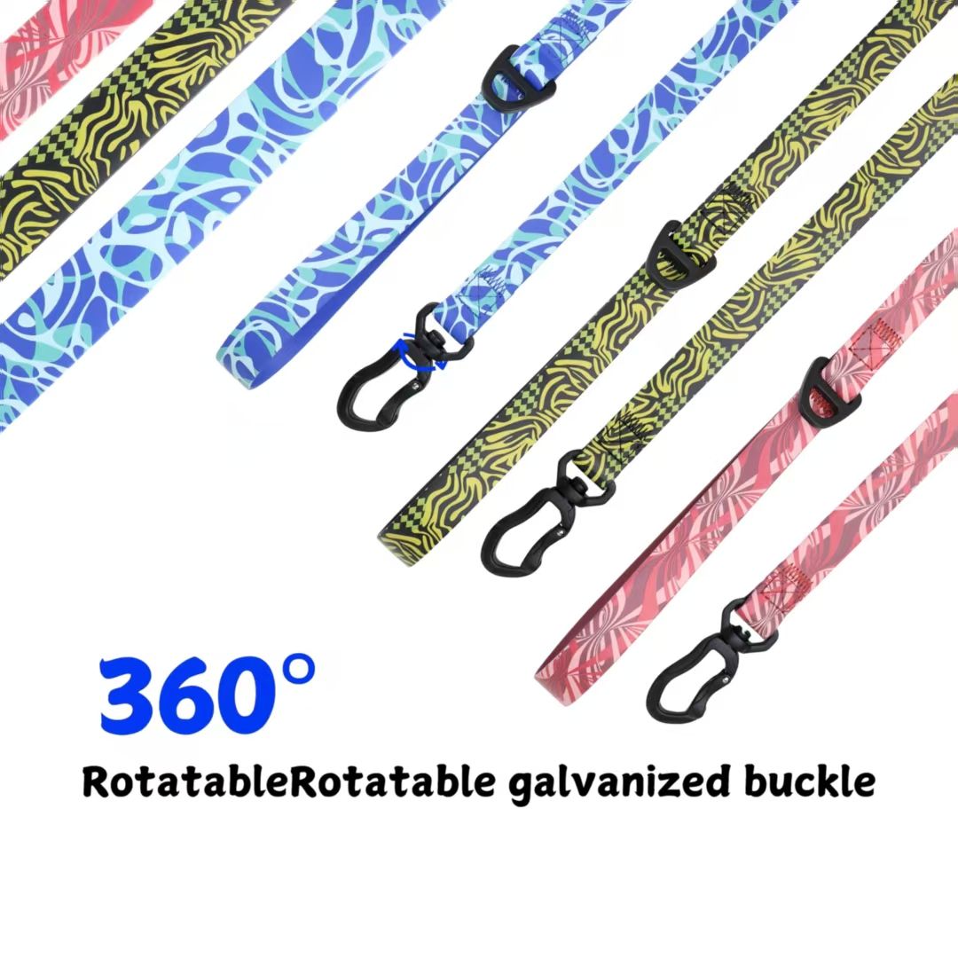 Printed Water-ready Dog Leash and Collar Set with Practical Hardware