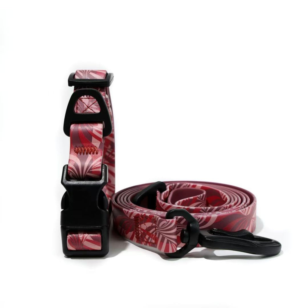 Printed Water-ready Dog Leash and Collar Set with Practical Hardware