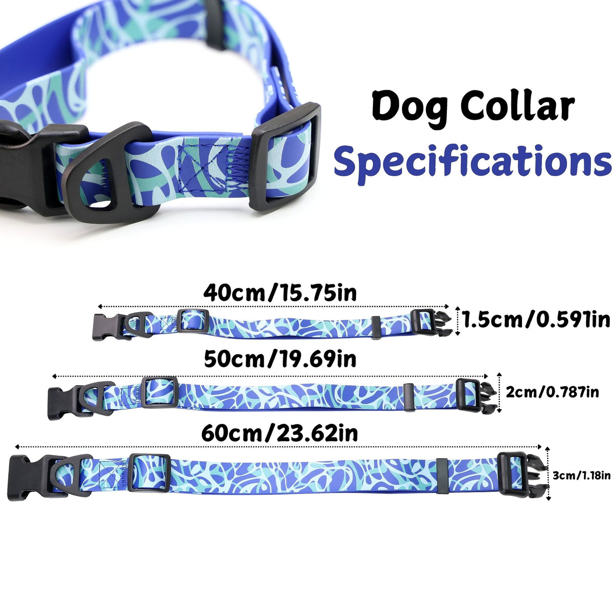 Printed Water-ready Dog Leash and Collar Set with Practical Hardware