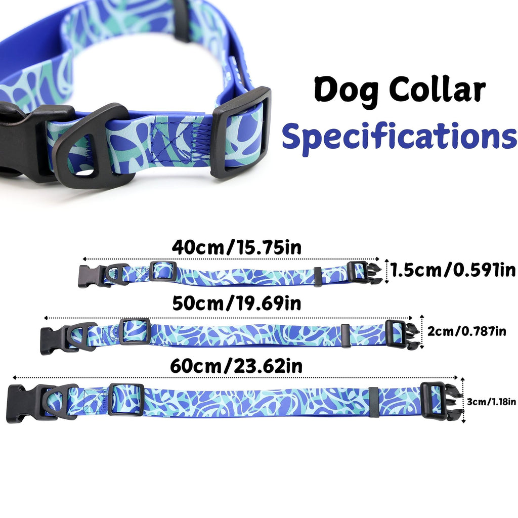 Printed Water-ready Dog Leash and Collar Set with Practical Hardware