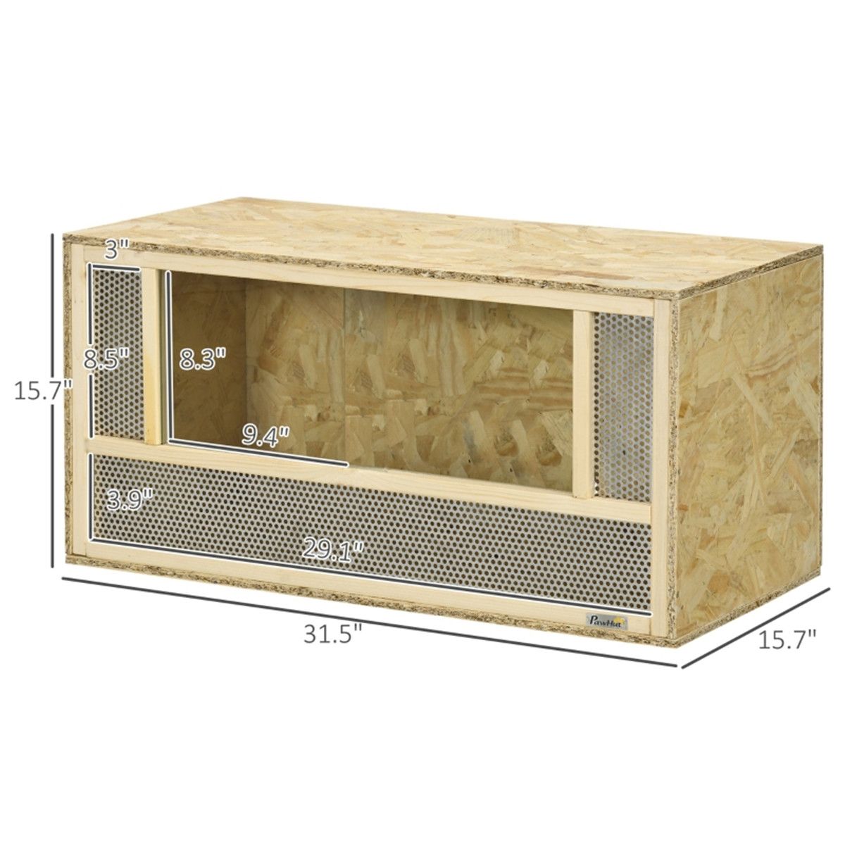 Reptile Terrarium with Breathable Mesh and Glass Sliding Doors