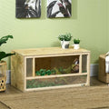 Reptile Terrarium with Breathable Mesh and Glass Sliding Doors