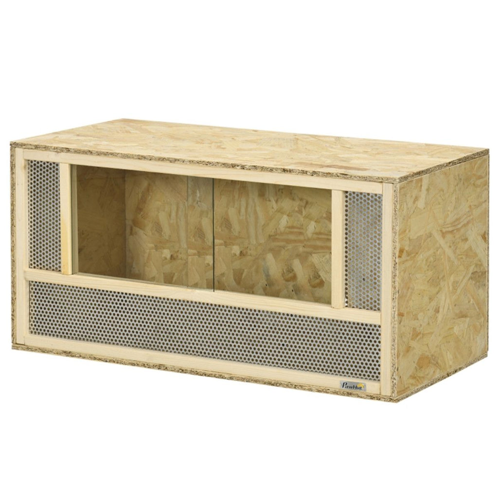 Reptile Terrarium with Breathable Mesh and Glass Sliding Doors