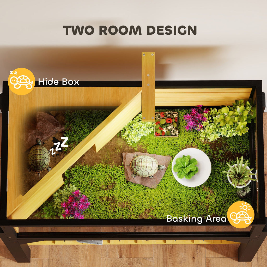 Give Your Tortoise a Spacious Two-Room Home with Built-In Storage