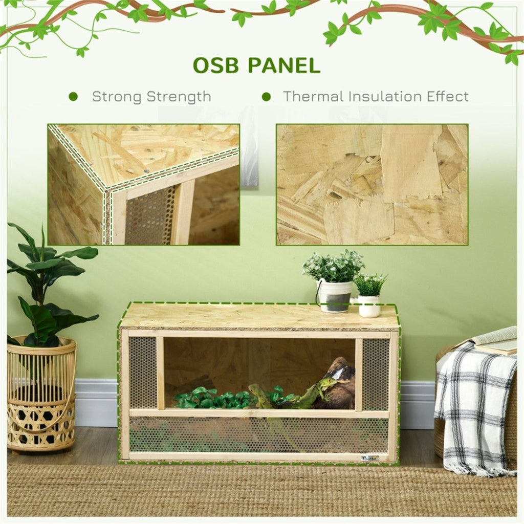 Reptile Terrarium with Breathable Mesh and Glass Sliding Doors