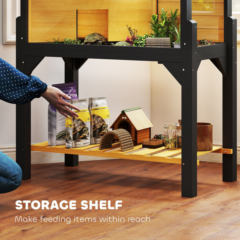 Give Your Tortoise a Spacious Two-Room Home with Built-In Storage