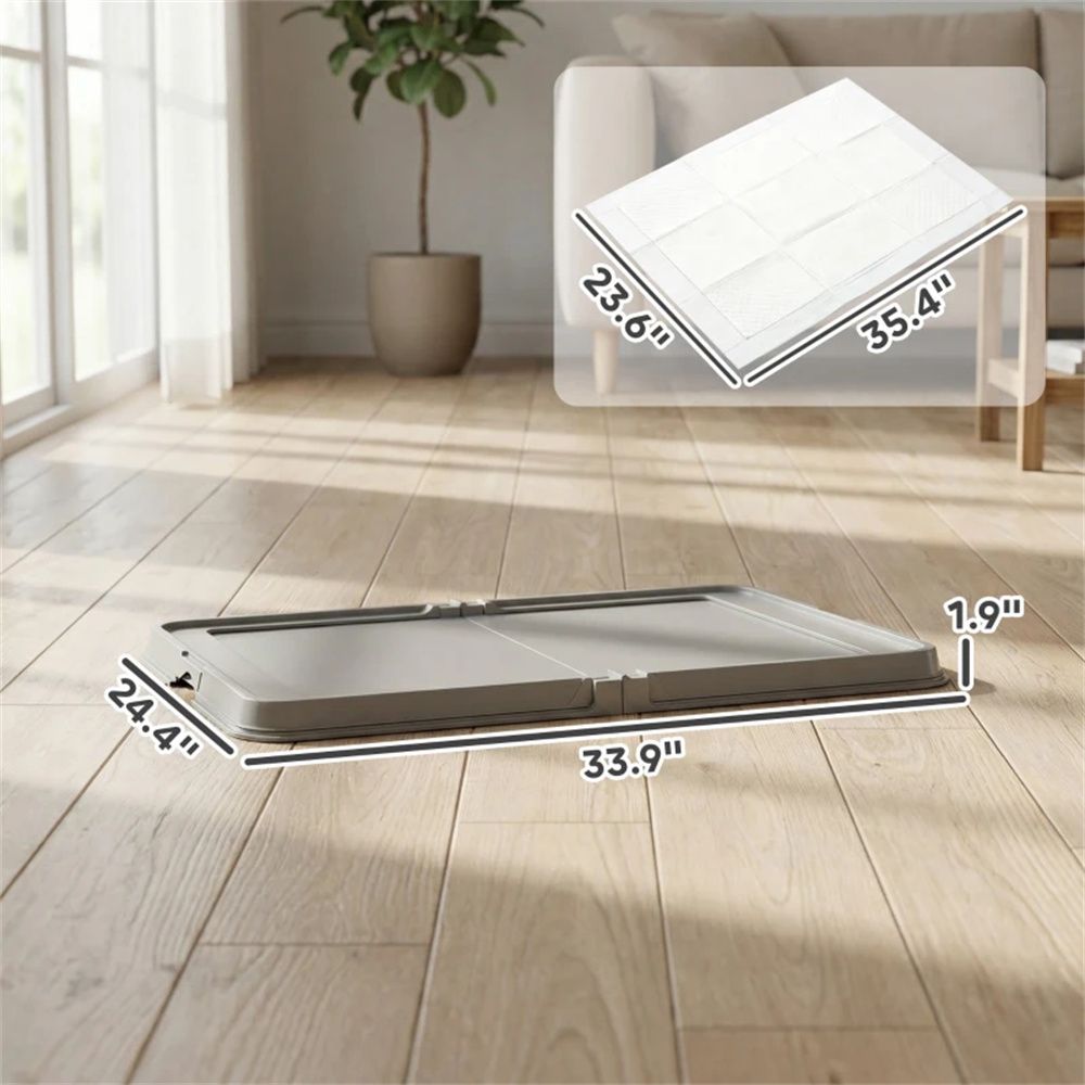 Extra-Large Gray Urine Pad Holder with Foldable Design for Dogs