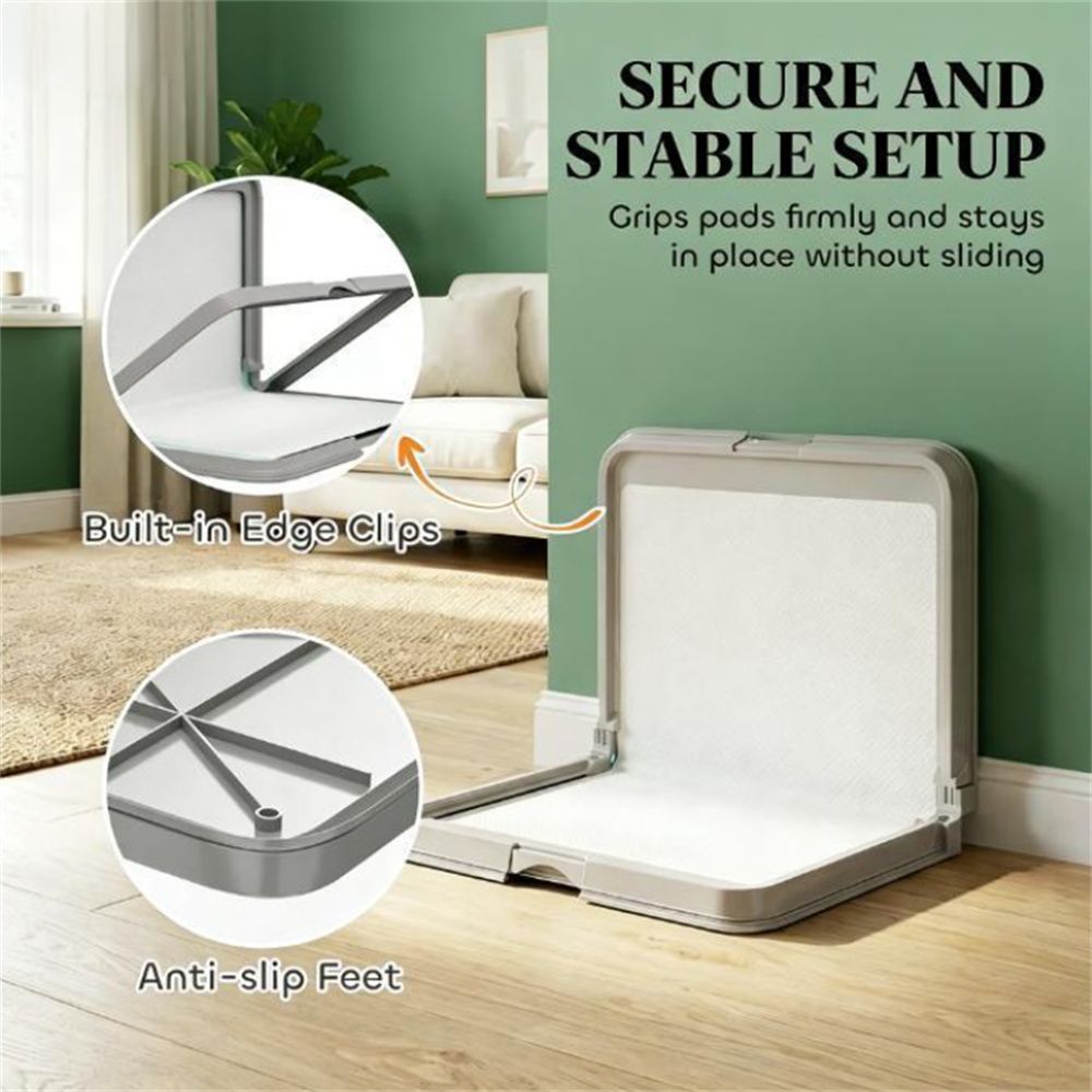 Extra-Large Gray Urine Pad Holder with Foldable Design for Dogs