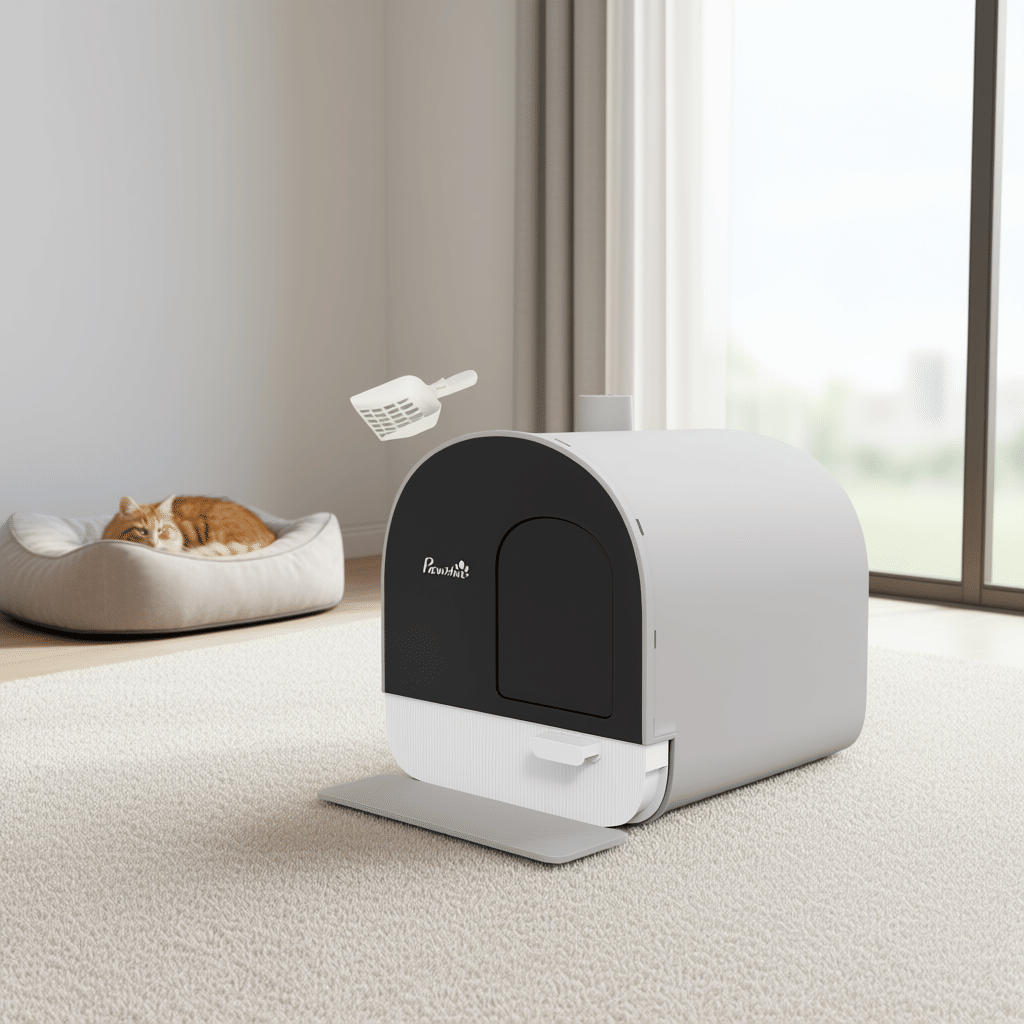 Fully Enclosed Cat Litter Box with UV Sterilization and Odor Control