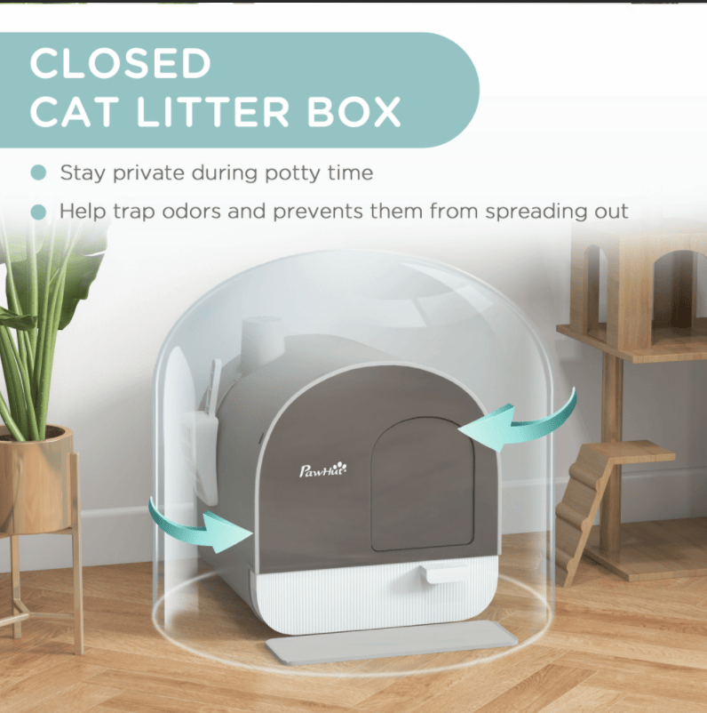 Fully Enclosed Cat Litter Box with UV Sterilization and Odor Control