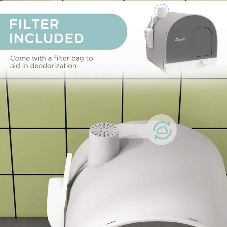 Fully Enclosed Cat Litter Box with UV Sterilization and Odor Control