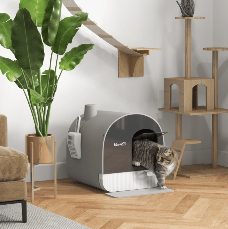 Fully Enclosed Cat Litter Box with UV Sterilization and Odor Control
