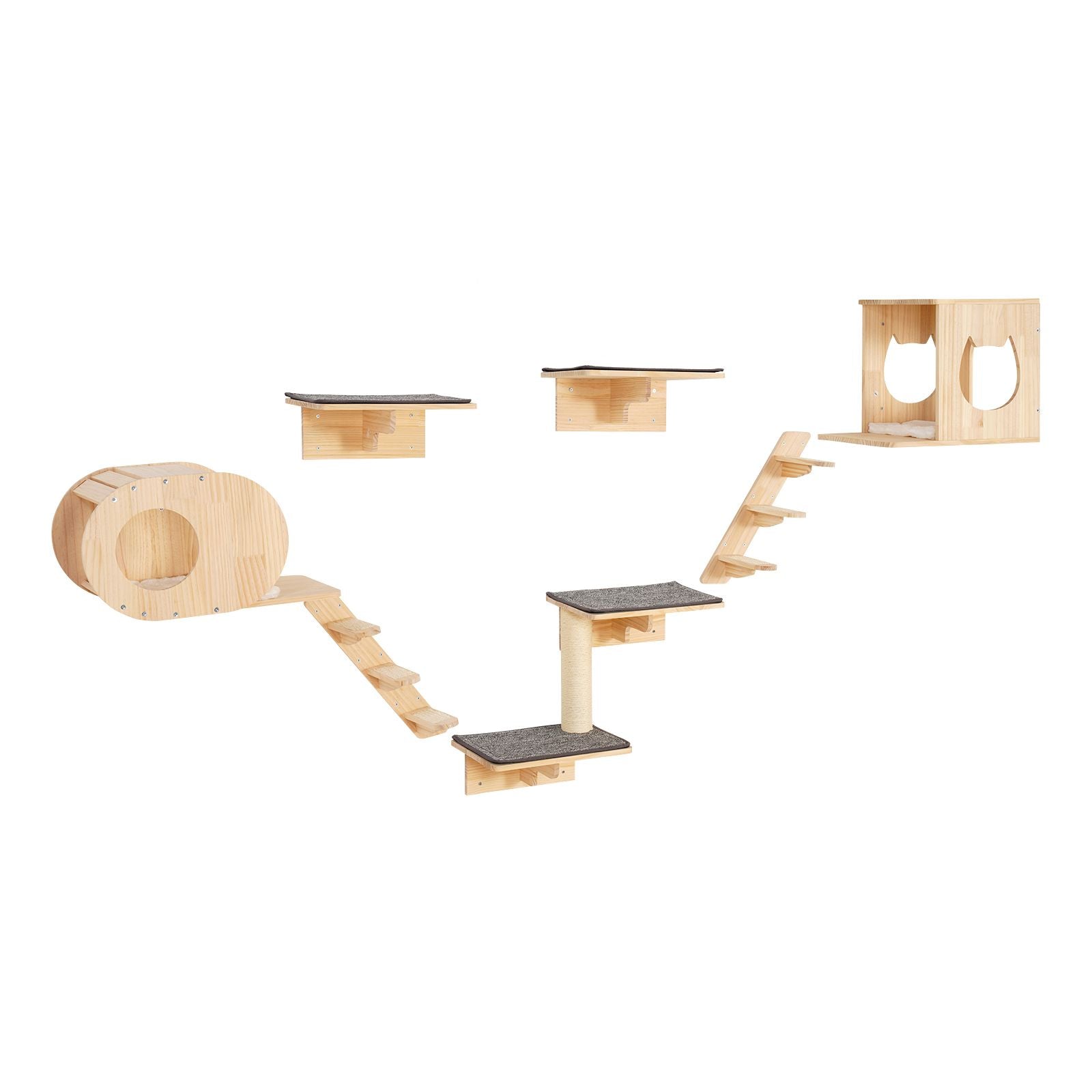 Wall Mounted Cat Shelves, Cat Wall Shelves and Perches with Jumping Boards, Cat Beds, Hammocks & Cat