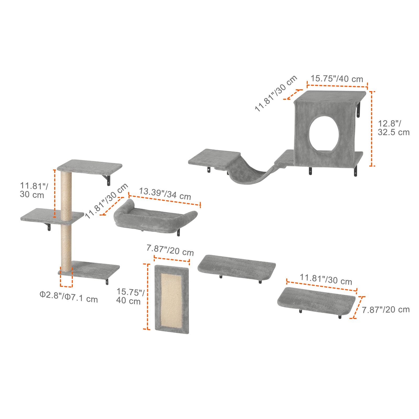 Give Your Cat a Vertical Playground with This 6-Piece Wall Shelf Set