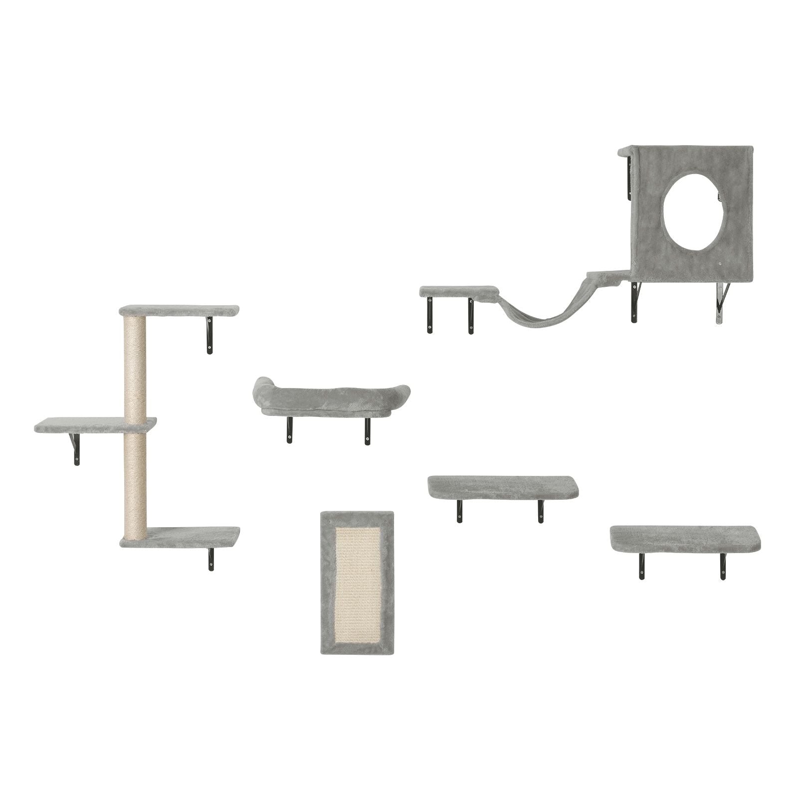Give Your Cat a Vertical Playground with This 6-Piece Wall Shelf Set