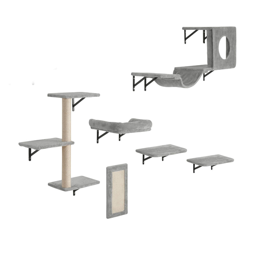 Give Your Cat a Vertical Playground with This 6-Piece Wall Shelf Set