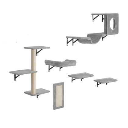 Give Your Cat a Vertical Playground with This 6-Piece Wall Shelf Set