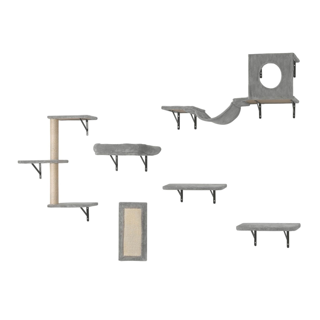Give Your Cat a Vertical Playground with This 6-Piece Wall Shelf Set