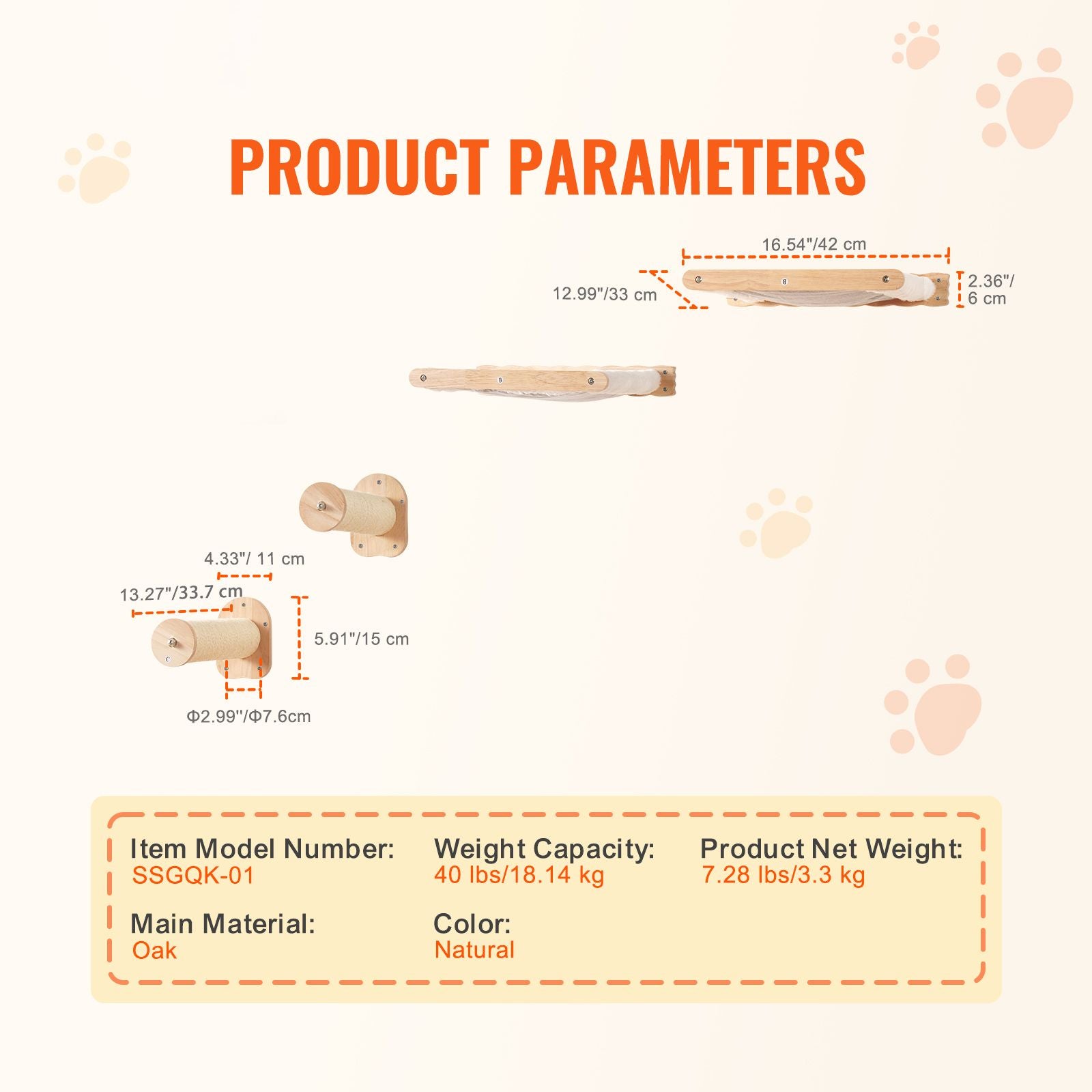 Wall Mounted Cat Shelves, Cat Wall Shelves and Perches with Jumping Posts & Hammocks, Cat Furniture Set up to 40 lbs, Removable & Washable Coral Fleece for Sleeping, Playing, Climbing, Set of 4