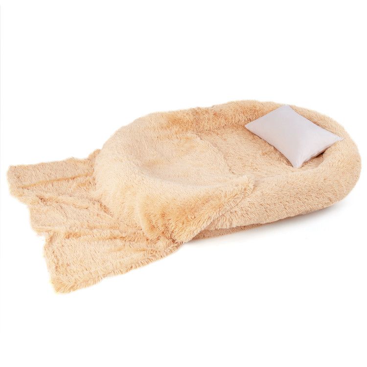 Human-Sized Dog Bed with Orthopedic Foam, Blanket & Pillow