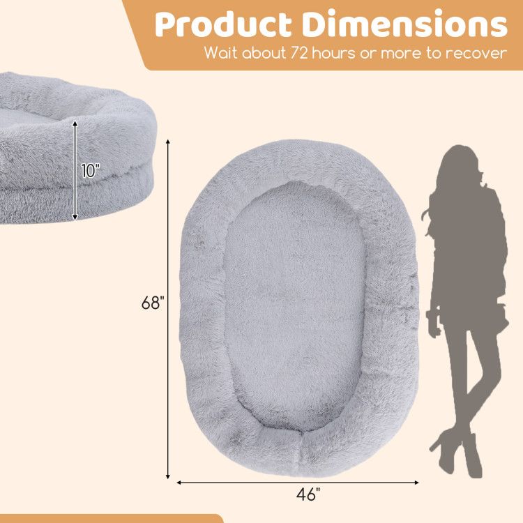 Human-Sized Dog Bed with Orthopedic Foam, Blanket & Pillow