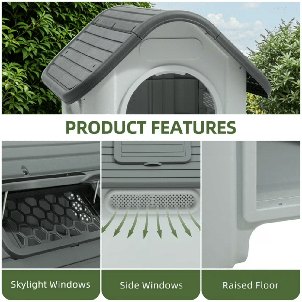 lightweight Dog House with Adjustable Skylight for Small Breeds
