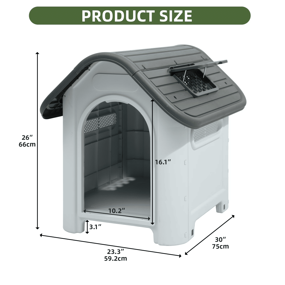 lightweight Dog House with Adjustable Skylight for Small Breeds
