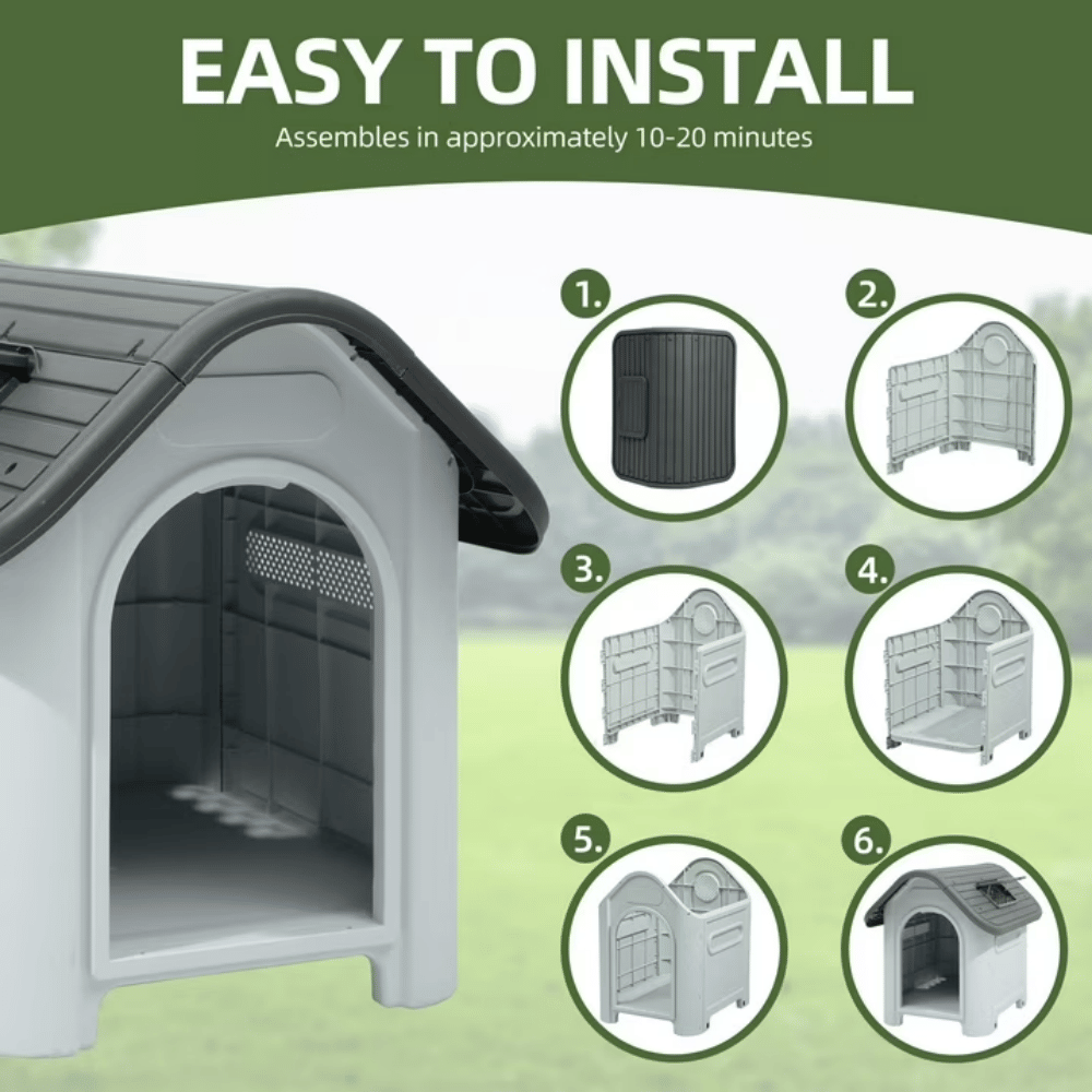 lightweight Dog House with Adjustable Skylight for Small Breeds