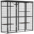 Spacious Outdoor Catio with water-ready Cover & Hammock for 1-3 Cats
