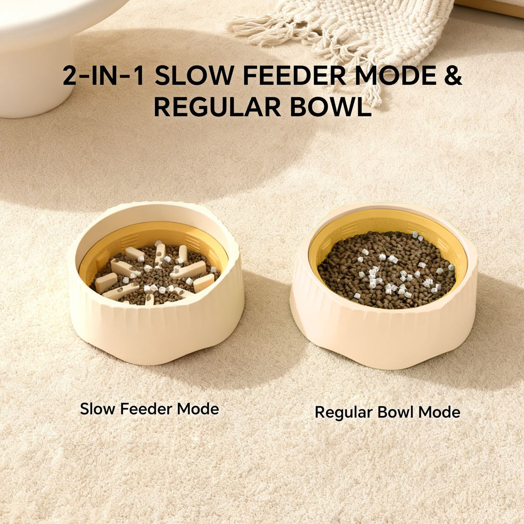 Switch Between Fast & Slow Feeding – Dual-Purpose Bowl for Happy Pets
