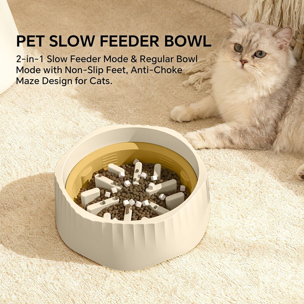 Switch Between Fast & Slow Feeding – Dual-Purpose Bowl for Happy Pets