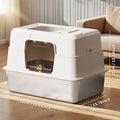 everyday Enclosed Cat Litter Box with Stainless structured Base and High Sides