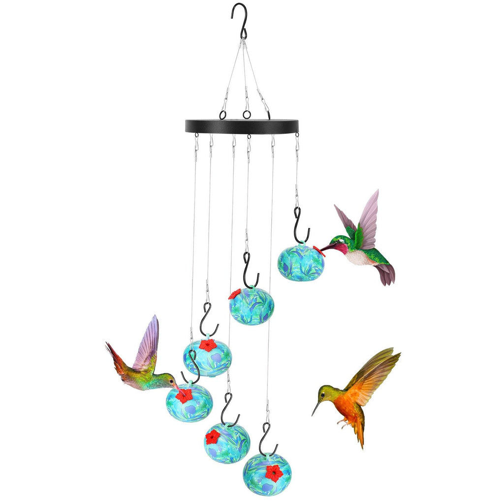 Innovative Wind Chime Hummingbird Feeder with Vibrant Color & Tongue Protection
