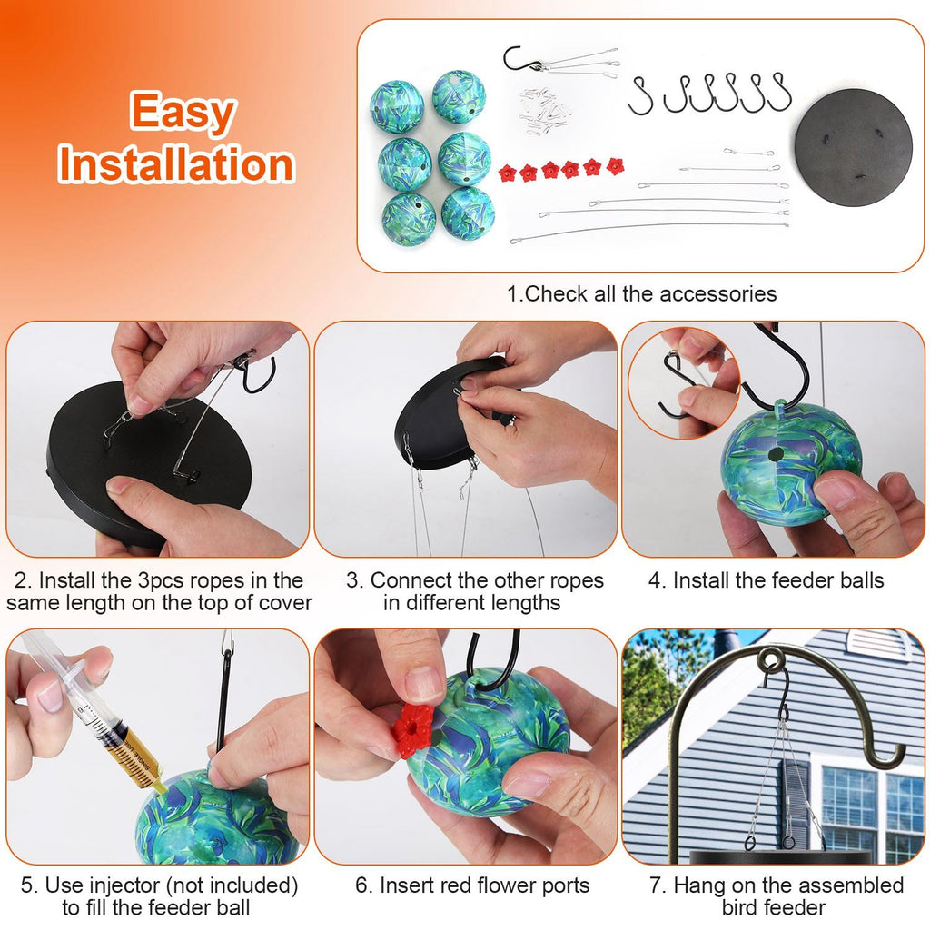Innovative Wind Chime Hummingbird Feeder with Vibrant Color & Tongue Protection