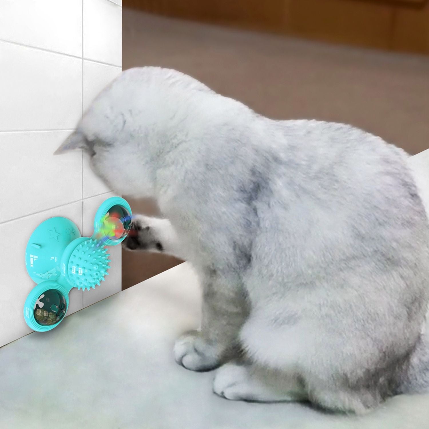 Interactive Windmill Cat Toy with Light & Catnip Ball