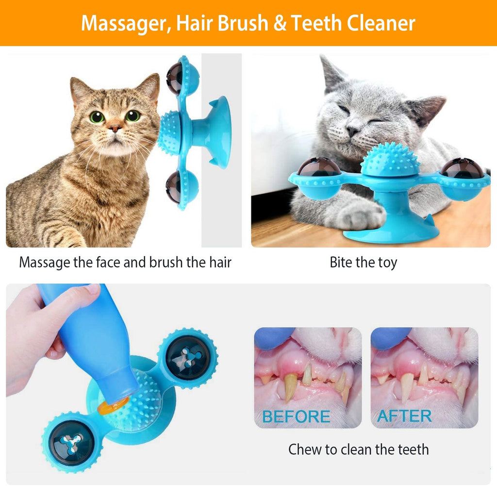 Interactive Windmill Cat Toy with Light & Catnip Ball