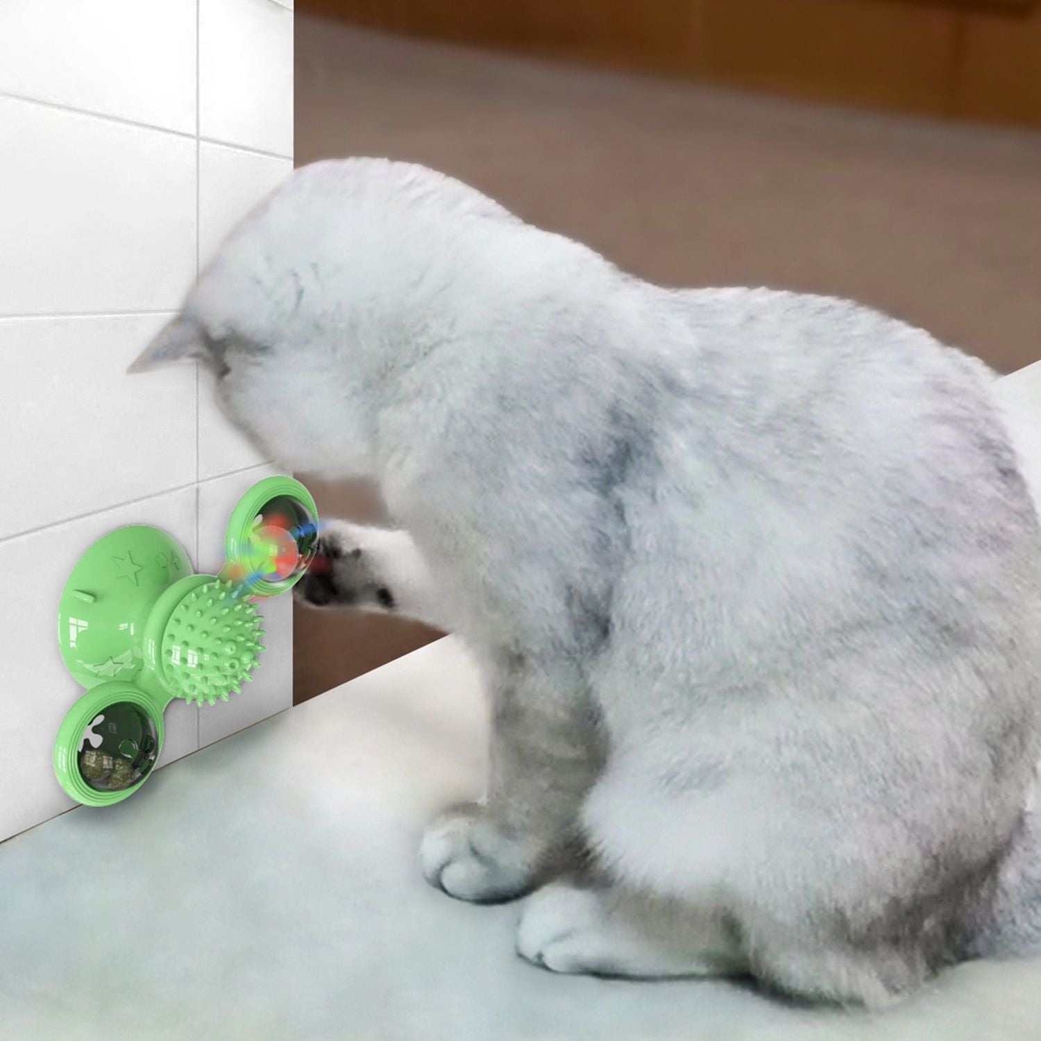 Interactive Windmill Cat Toy with Light & Catnip Ball