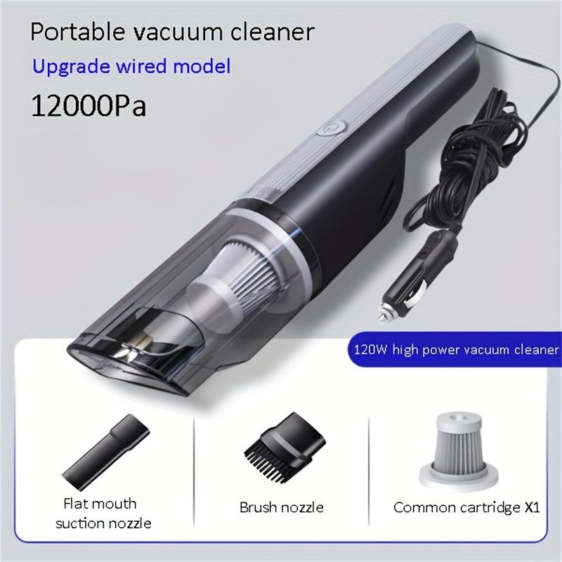 Wired Car Vacuum Cleaner with Powerful Suction for Pet Hair & Debris