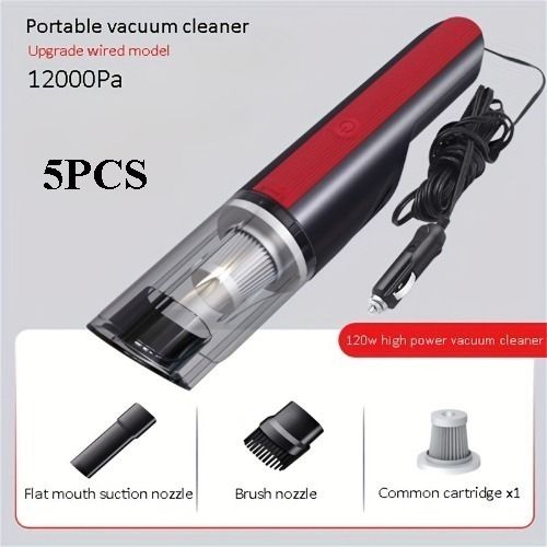 Wired Car Vacuum Cleaner with Powerful Suction for Pet Hair & Debris