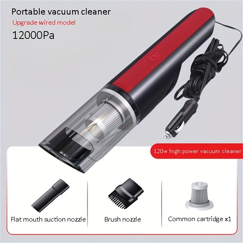 Wired Car Vacuum Cleaner with Powerful Suction for Pet Hair & Debris