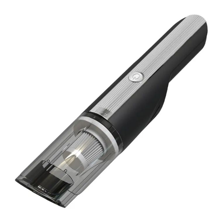 Wireless Silver Car Vacuum Cleaner – Powerful Suction for Pet Hair Removal