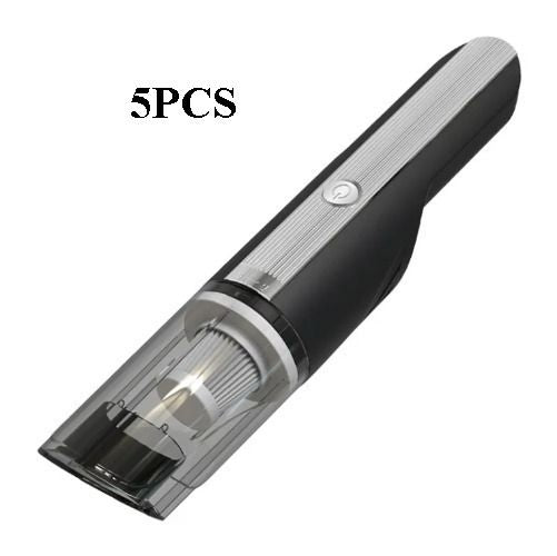 Wireless Silver Car Vacuum Cleaner – Powerful Suction for Pet Hair Removal