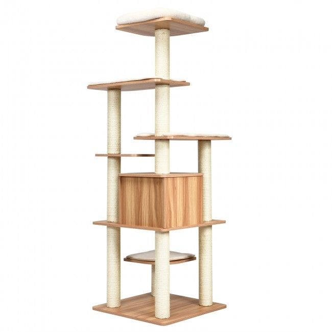 Elevate Your Cat’s Playtime: Modern Multi-Level Cat Tree with Cozy Perches