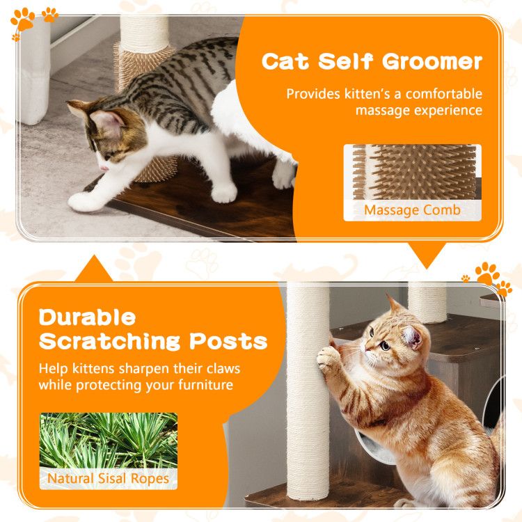 Elevate Your Cat’s Playtime: Modern Multi-Level Cat Tree with Cozy Perches