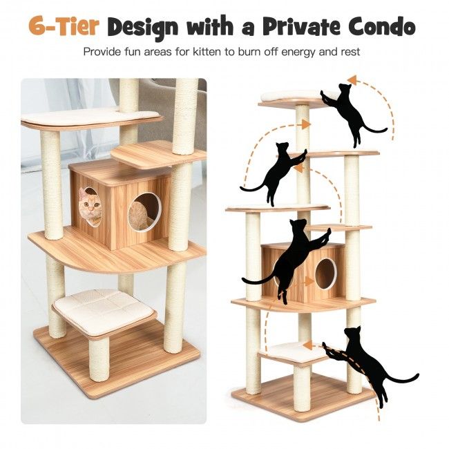 Elevate Your Cat’s Playtime: Modern Multi-Level Cat Tree with Cozy Perches