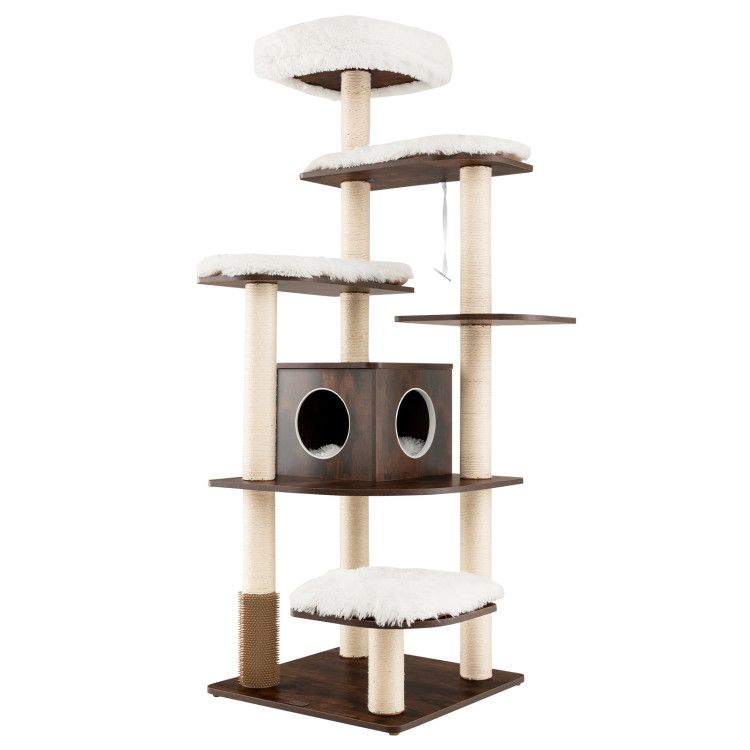 Elevate Your Cat’s Playtime: Modern Multi-Level Cat Tree with Cozy Perches