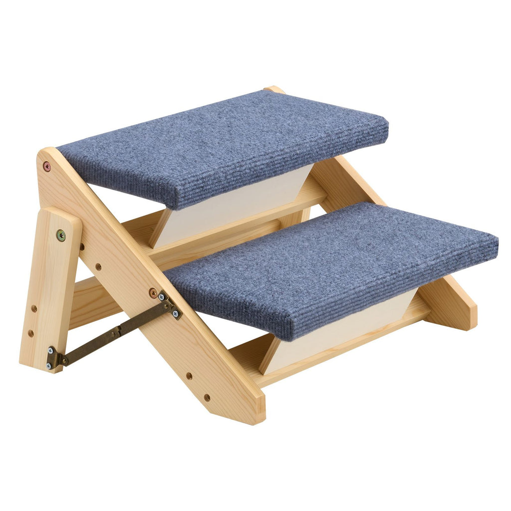 Sturdy 2-Step Pet Stairs for Bed & Sofa, Supports