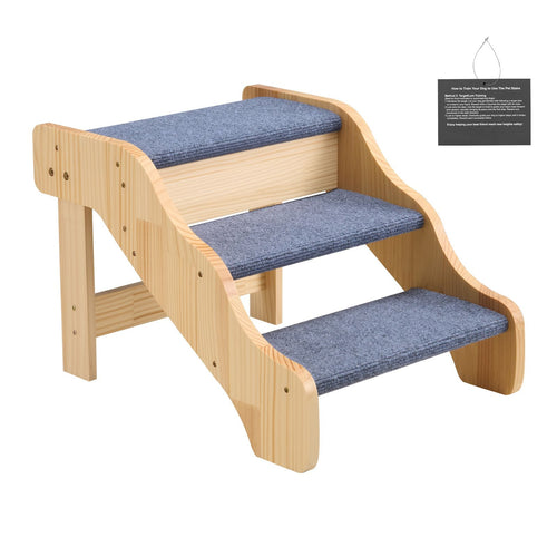 3-Step furniture-style Pet Stairs for High Beds & Sofas – Supports Up to