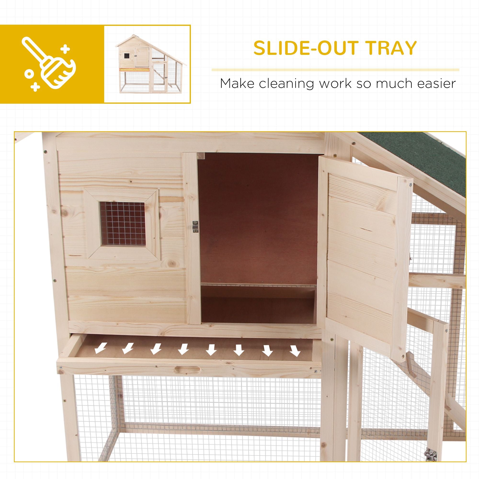 PawHut 2-Tier furniture-style Rabbit Hutch with Run & Ramp