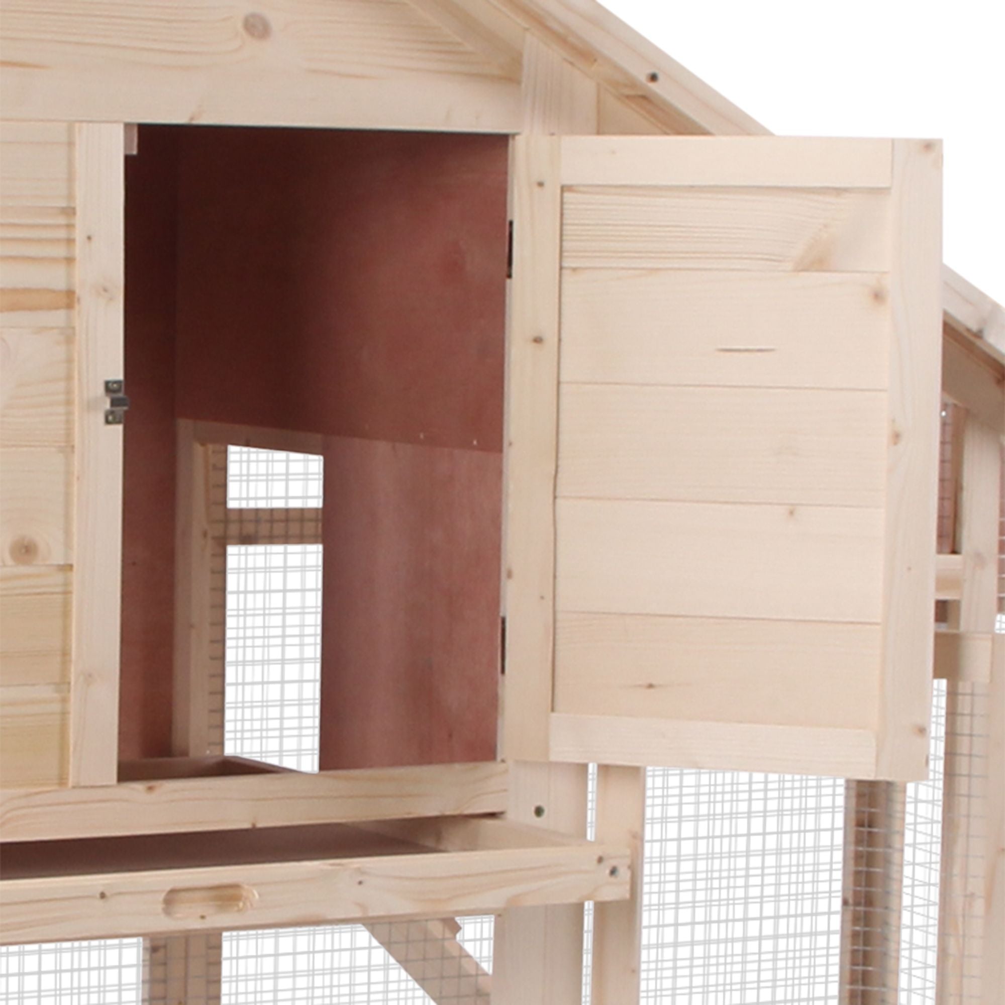 PawHut 2-Tier furniture-style Rabbit Hutch with Run & Ramp